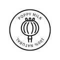 Icon Of Vegetable Poppy Line In Simple Style. Natural Product Containing Milk. Vector sign in a simple style isolated on
