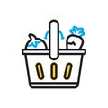 Multi color icon for Vegetable, verdancy and basket Royalty Free Stock Photo