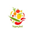 Icon of vegetables. Logo design vector template. Vegan food icon.