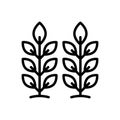 Black line icon for Vegetation, plants and greenery