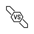 Black line icon for Versus, confrontation and competition