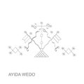 icon with veve vodoo symbol Ayida Weddo