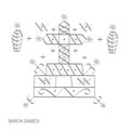 Icon with veve vodoo symbol Baron Samedi Royalty Free Stock Photo