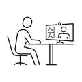 Icon for video communication for online work or remote training