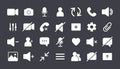 Icon Videocall collection. Set of video communication elements. Web app ui display template. Buttons for mobile