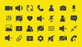 Icon Videocall set. Video camera different icons. Conversation concept. Chat buttons. Video conference. Vector