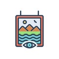 Color illustration icon for View Picture, wallpaper and object