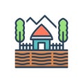 Color illustration icon for Village, thorp and suburb Royalty Free Stock Photo