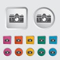 Icon vintage camera. Royalty Free Stock Photo