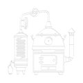 icon with vintage distillation apparatus Royalty Free Stock Photo