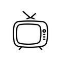 Black line icon for Vintage Television, classic and old