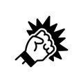 Black solid icon for Violence, ruckus and ragging Royalty Free Stock Photo