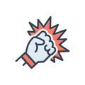 Color illustration icon for Violence, ruckus and ragging Royalty Free Stock Photo