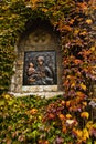 Icon of a Virgin Mary with Christ on a church wall at Kalemegdan fortress, Belgrade