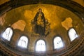 Icon of Virgin Mary in Interior of the Hagia Sophia in Istanbul, Turkey - greatest monument of Byzantine Culture. Royalty Free Stock Photo