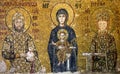Icon of Virgin Mary and Saints in Interior of the Hagia Sophia i Royalty Free Stock Photo