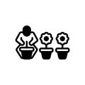 Black solid icon for Volunteer, voluntary and garden