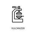 Icon Of The Vulcanizer Tire Line In A Simple Style. Tire repair equipment for the repair of cuts and punctures of the