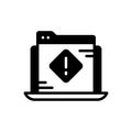 Black solid icon for Vulnerable, accessible and unsafe Royalty Free Stock Photo