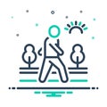 Mix icon for Walks, walking tour and person