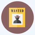 Icon Wanted Poster. suitable for Wild West symbol. flat style. simple design editable. design template vector. simple symbol Royalty Free Stock Photo