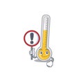 An icon of warm thermometer cartoon design style with a sign board Royalty Free Stock Photo