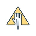 Color illustration icon for Warning, alert and caveat