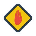 Icon Of Warning Hand