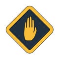 Icon Of Warning Hand