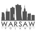 Warsaw Silhouette Design City Vector Art