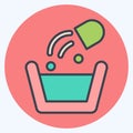 Icon Washing Poder. related to Laundry symbol. color mate style. simple design editable. simple illustration