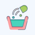 Icon Washing Poder. related to Laundry symbol. doodle style. simple design editable. simple illustration