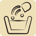 Icon Washing Poder. related to Laundry symbol. hand drawn style. simple design editable. simple illustration