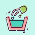 Icon Washing Poder. related to Laundry symbol. MBE style. simple design editable. simple illustration