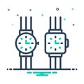 Mix icon for Watches, wrist watch and horologe Royalty Free Stock Photo