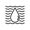 Black line icon for Water, aqua and drop Royalty Free Stock Photo