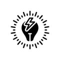 Black solid icon for Watts, power and electric