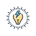 Color illustration icon for Watts, power and electric