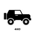 4wd car icon isolated on white background