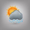 Icon weather. Cloud sun rain