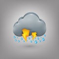 Icon Weather. Rain Cloud Lightning