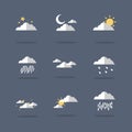 Icon of weather set flat vector