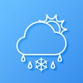 Icon weather sun, cloud, sleet