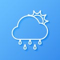 Icon weather sun, rain and cloud