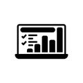 Black solid icon for Web Statistics, web and data Royalty Free Stock Photo
