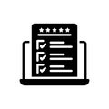 Black solid icon for Web Survey, web and online Royalty Free Stock Photo