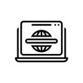 Black line icon for Website, browser and network Royalty Free Stock Photo