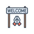 Color illustration icon for Welcome, acceptance and reception Royalty Free Stock Photo