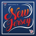 The Icon Welcome to New Jersey Inner Glow & Shadow Design Royalty Free Stock Photo