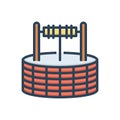 Color illustration icon for Well, borehole and waterhole Royalty Free Stock Photo